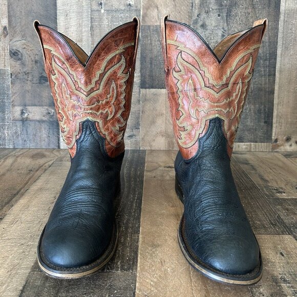 Resistol Ranch By Lucchese Round Toe Cowboy Boots Mens 11.5 D - Picture 3 of 12
